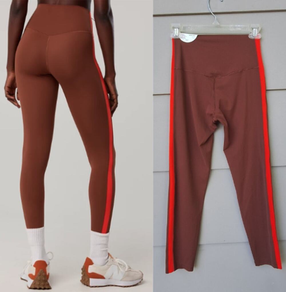 OFFLINE by aerie Real me High Waist 7/8 Legging Short Brown Orange M Athleisure